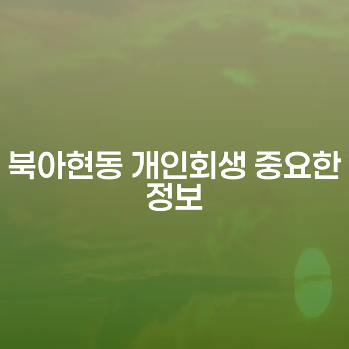 북아현동 개인회생 중요한정보